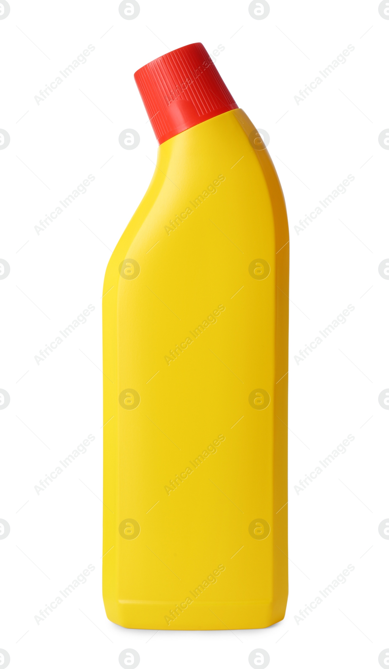 Photo of Bottle of detergent isolated on white. Cleaning supply