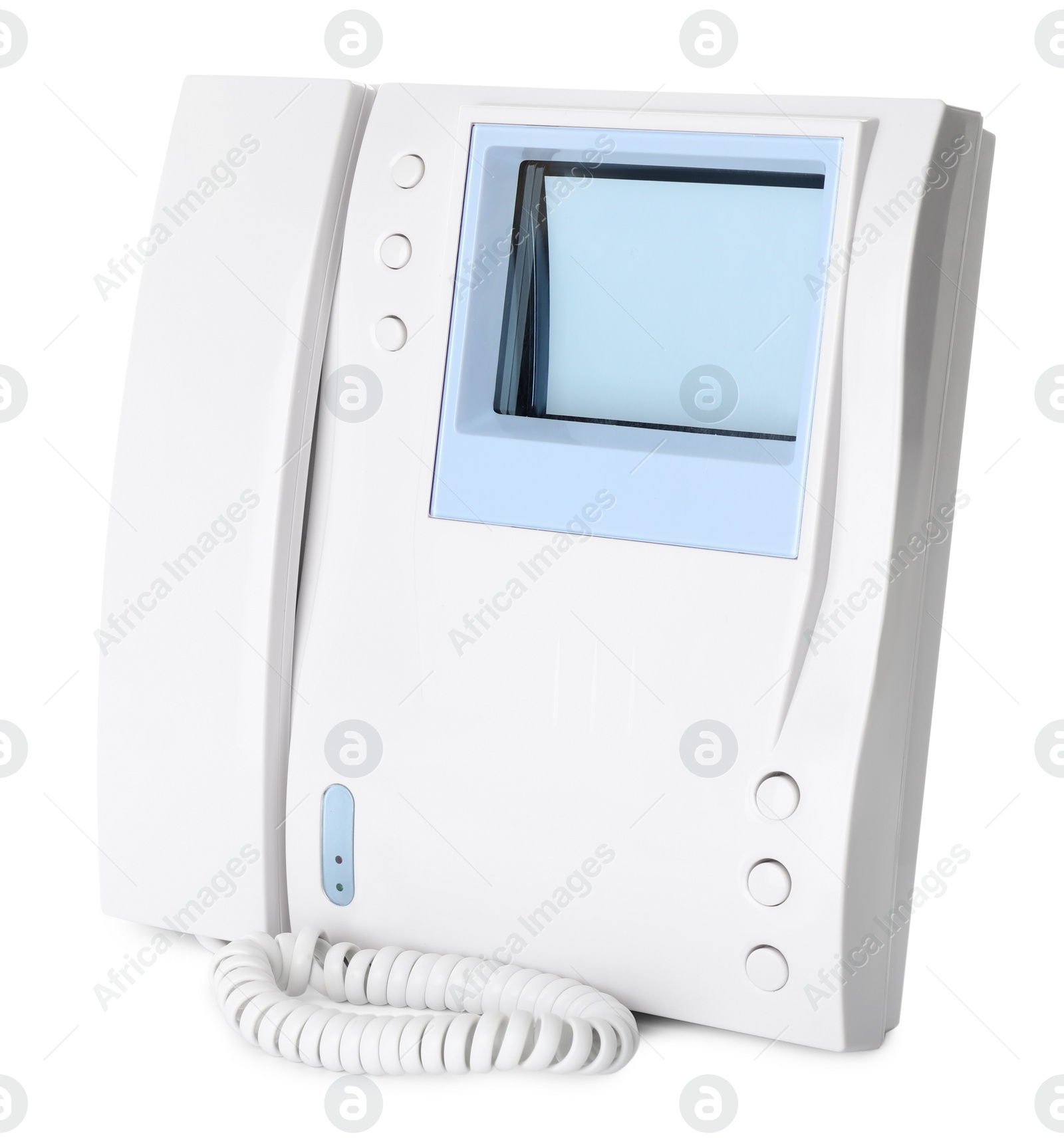 Photo of Intercom base station with handset isolated on white