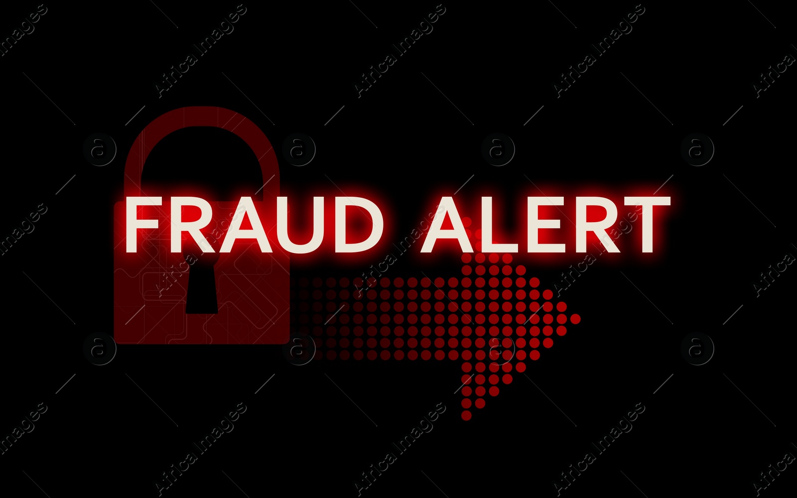 Illustration of Fraud alert, splash screen for devices. Illustration