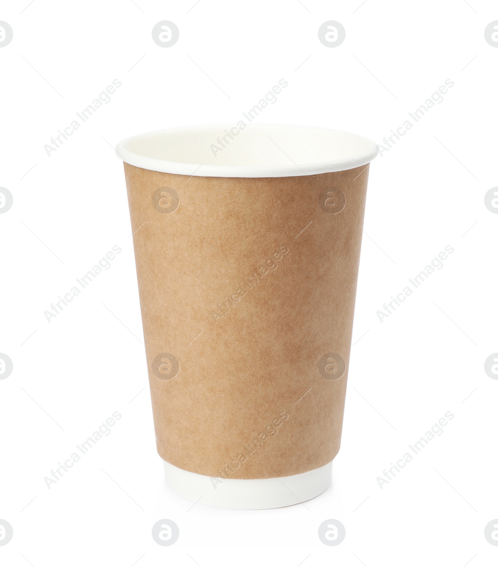 Photo of Takeaway paper coffee cup isolated on white