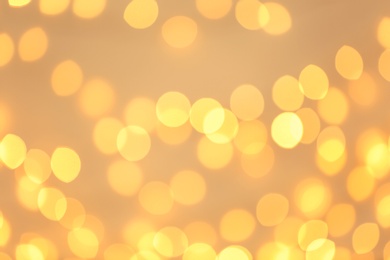 Beautiful golden lights as background. Bokeh effect