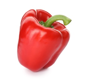 Raw ripe paprika pepper on white background