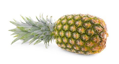 Photo of One delicious ripe pineapple isolated on white