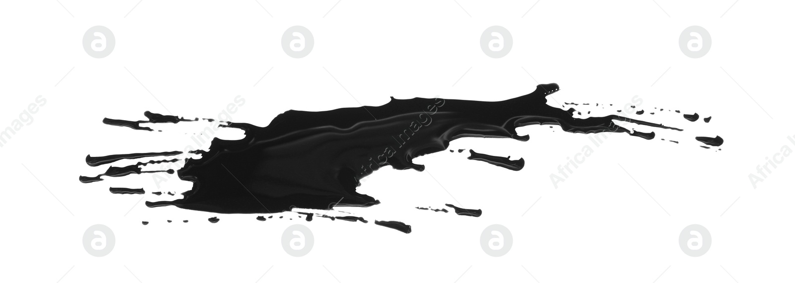 Photo of Blobs of black oil isolated on white