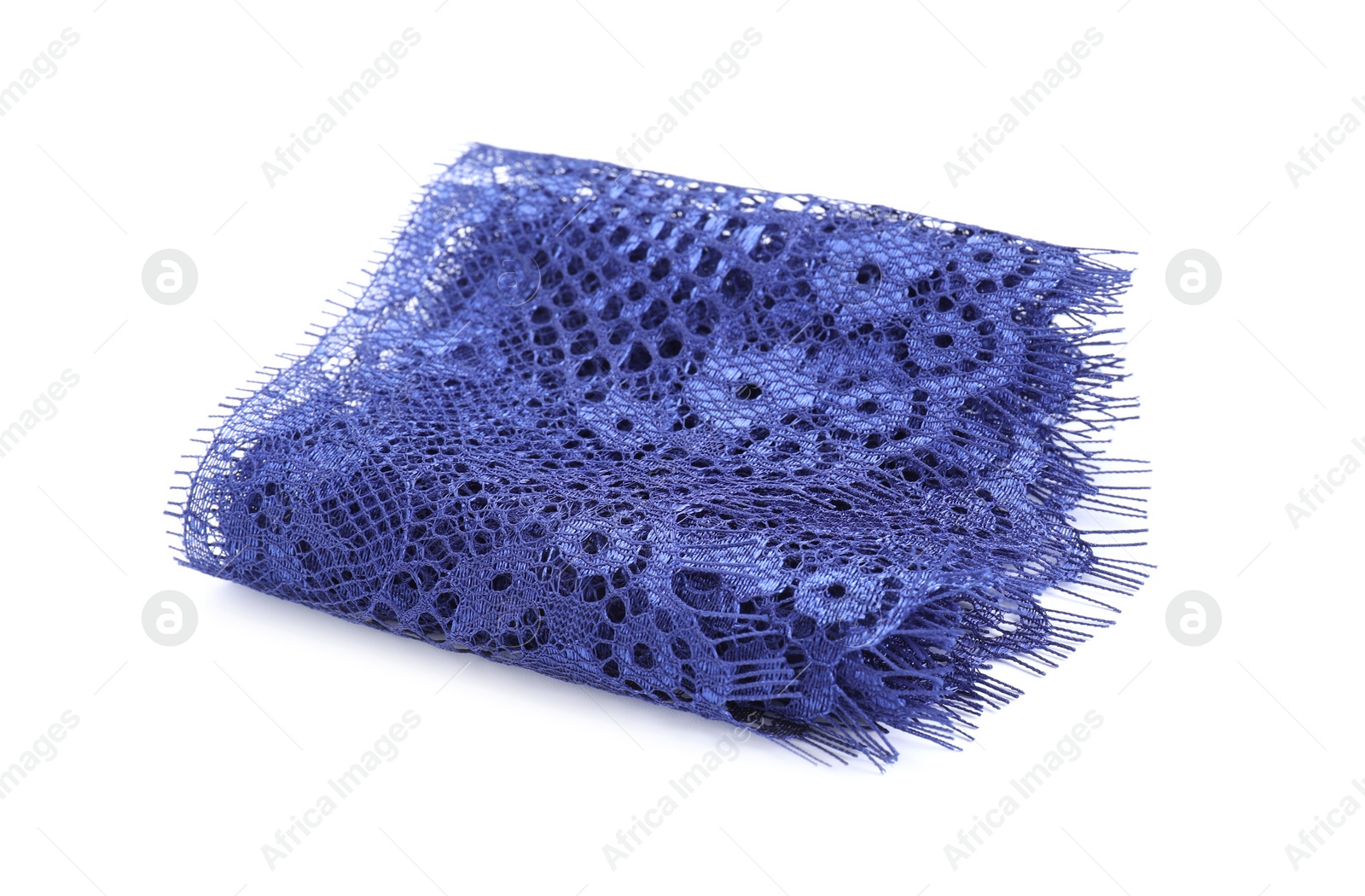 Photo of Beautiful lace with pattern isolated on white