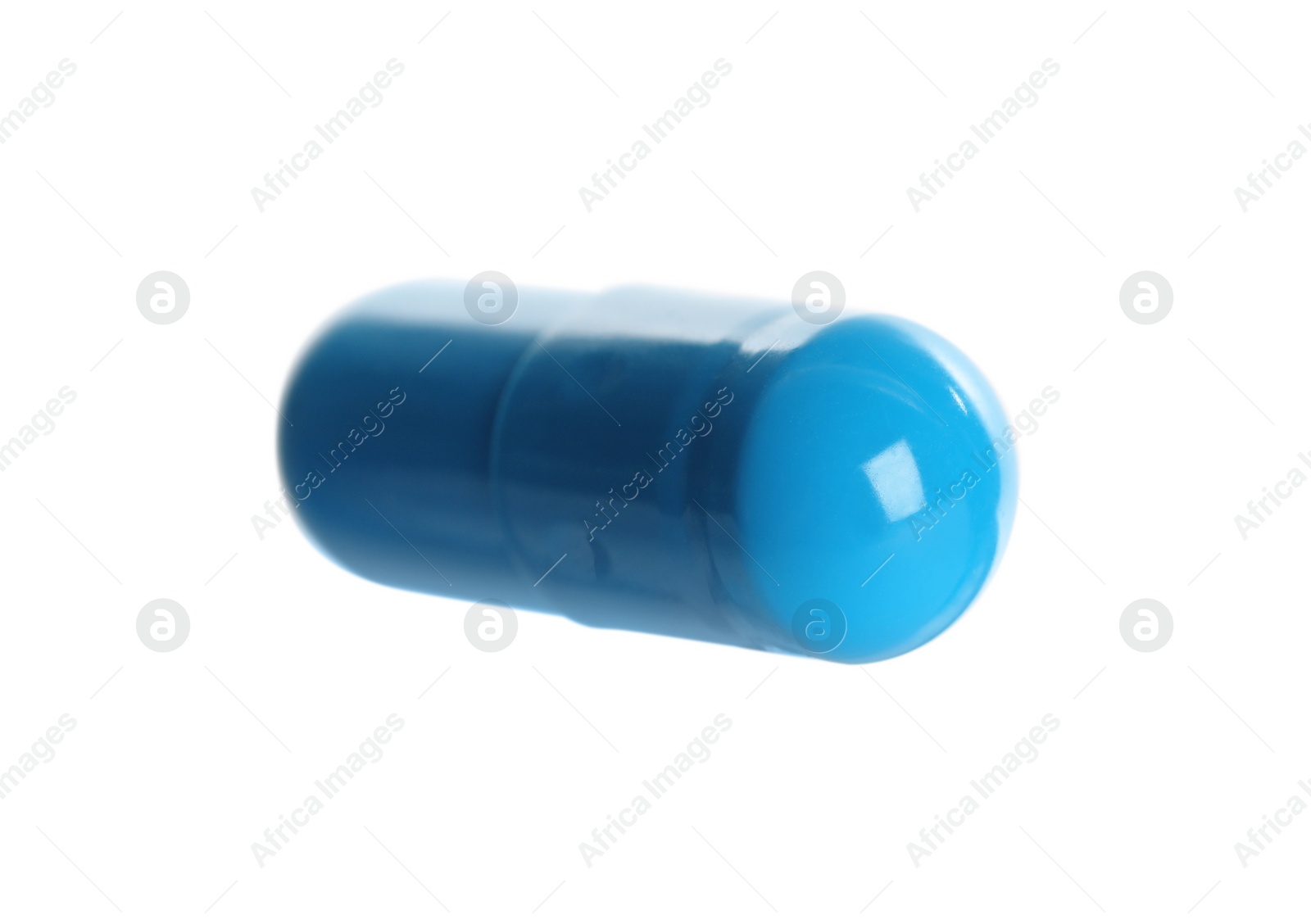 Photo of One pill isolated on white. Drug therapy