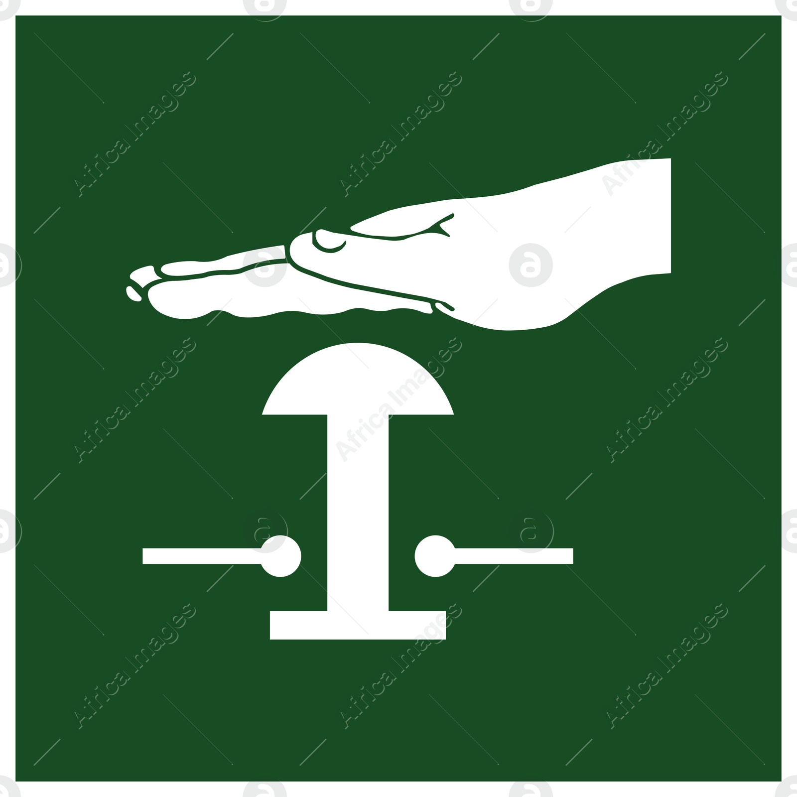 Image of International Maritime Organization (IMO) sign, illustration. Emergency stop