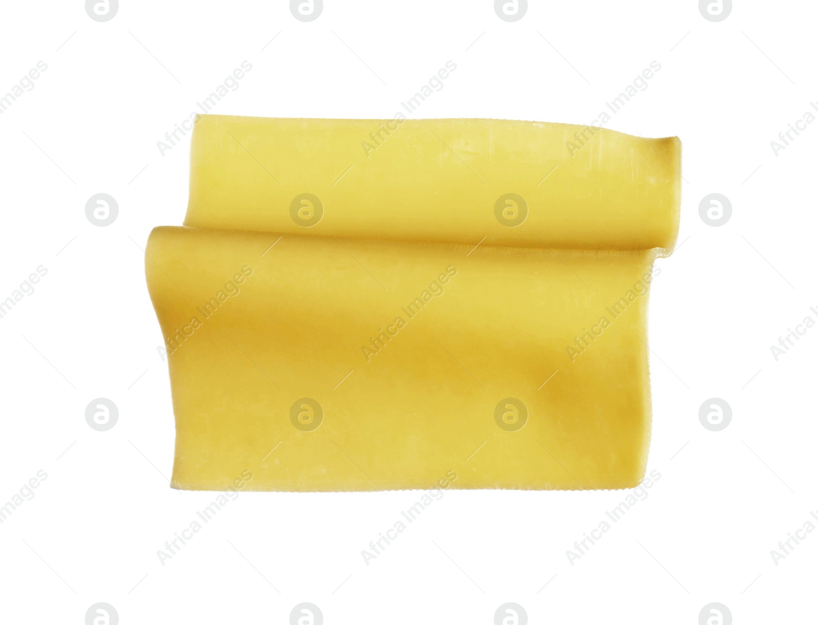 Photo of Slice of tasty cheese isolated on white