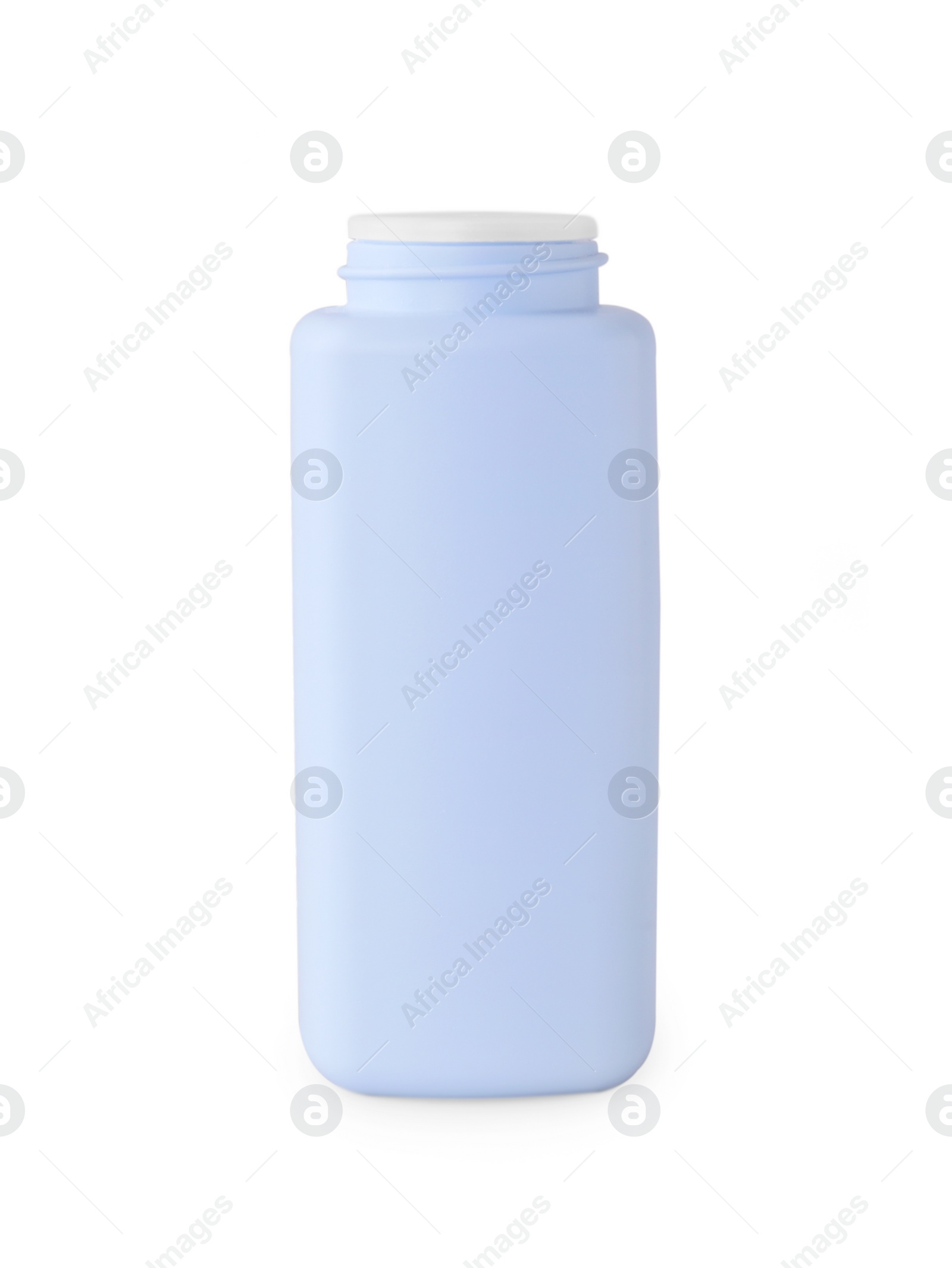 Photo of Blank bottle of baby powder isolated on white