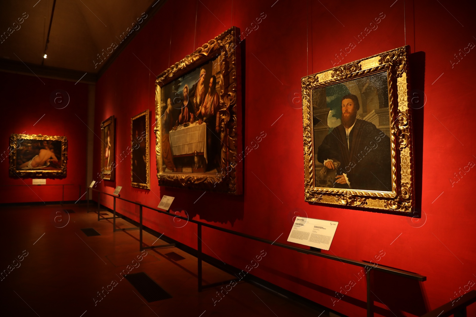 Photo of Florence, Italy - February 8, 2024: Different famous paintings at Uffizi gallery