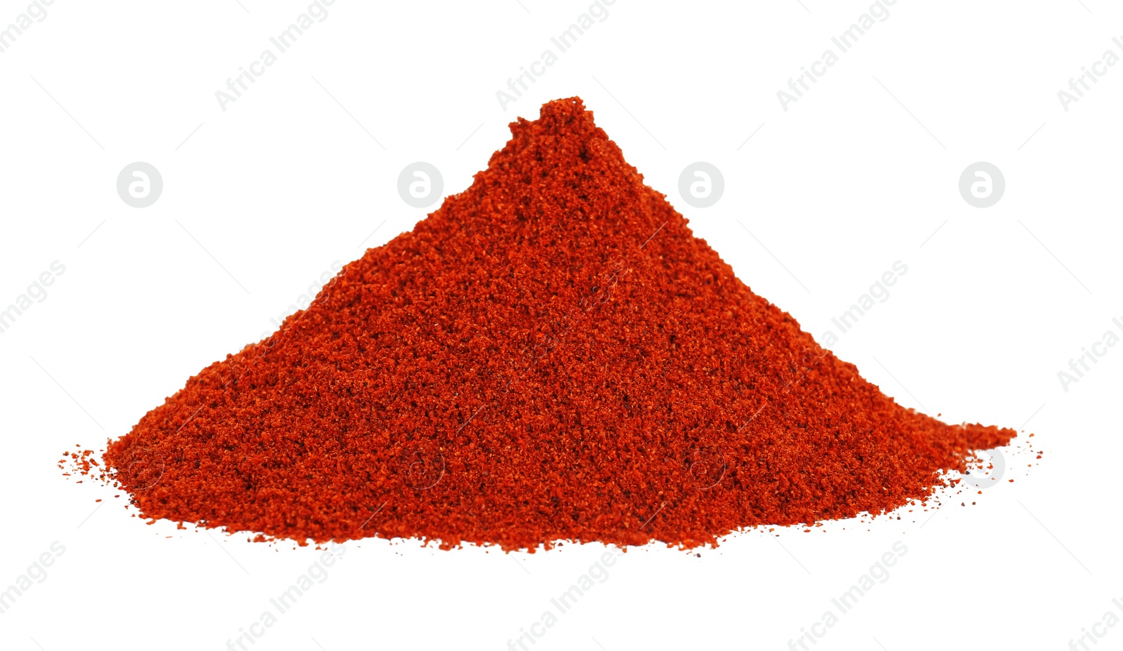 Photo of Heap of aromatic paprika powder isolated on white