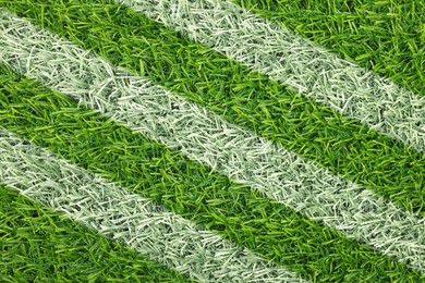 Image of Green grass with white markings, top view