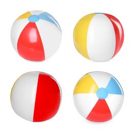 Image of Beach ball isolated on white, different sides