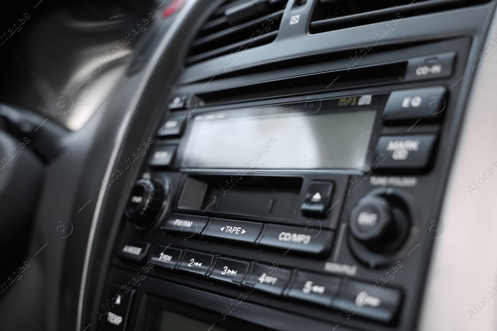 Photo of View of automotive head unit in car