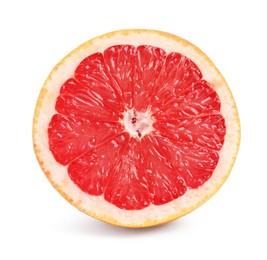 Photo of Citrus fruit. Half of fresh grapefruit isolated on white