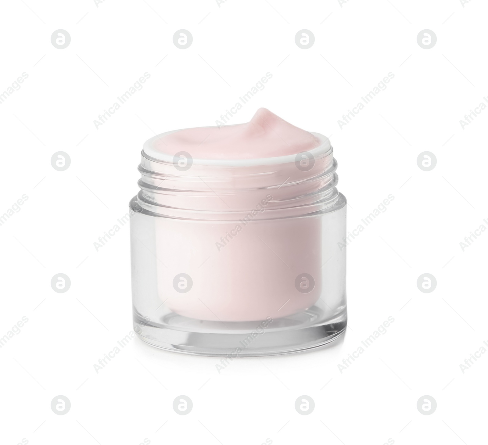 Photo of Jar of body cream on white background