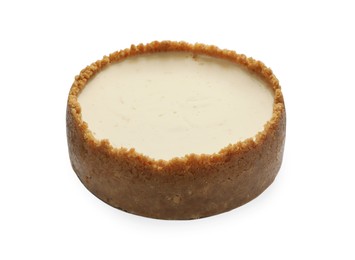 Tasty vegan tofu cheesecake isolated on white