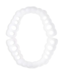 Dental mouth guards on white background, top view. Bite correction