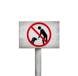 Image of Wooden sign board DO NOT FEED DOGS on white background