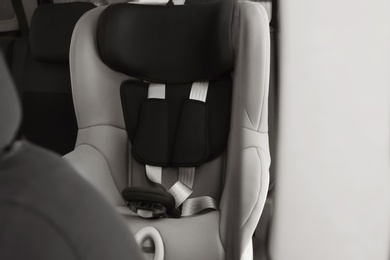 Photo of Empty child safety seat inside of car