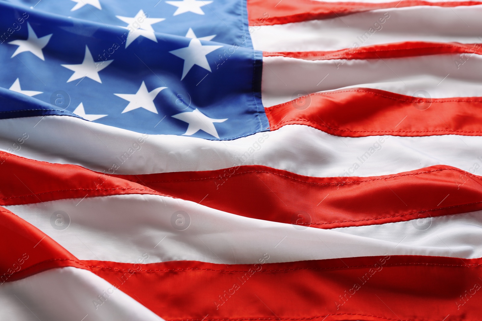 Photo of National flag of America as background, closeup