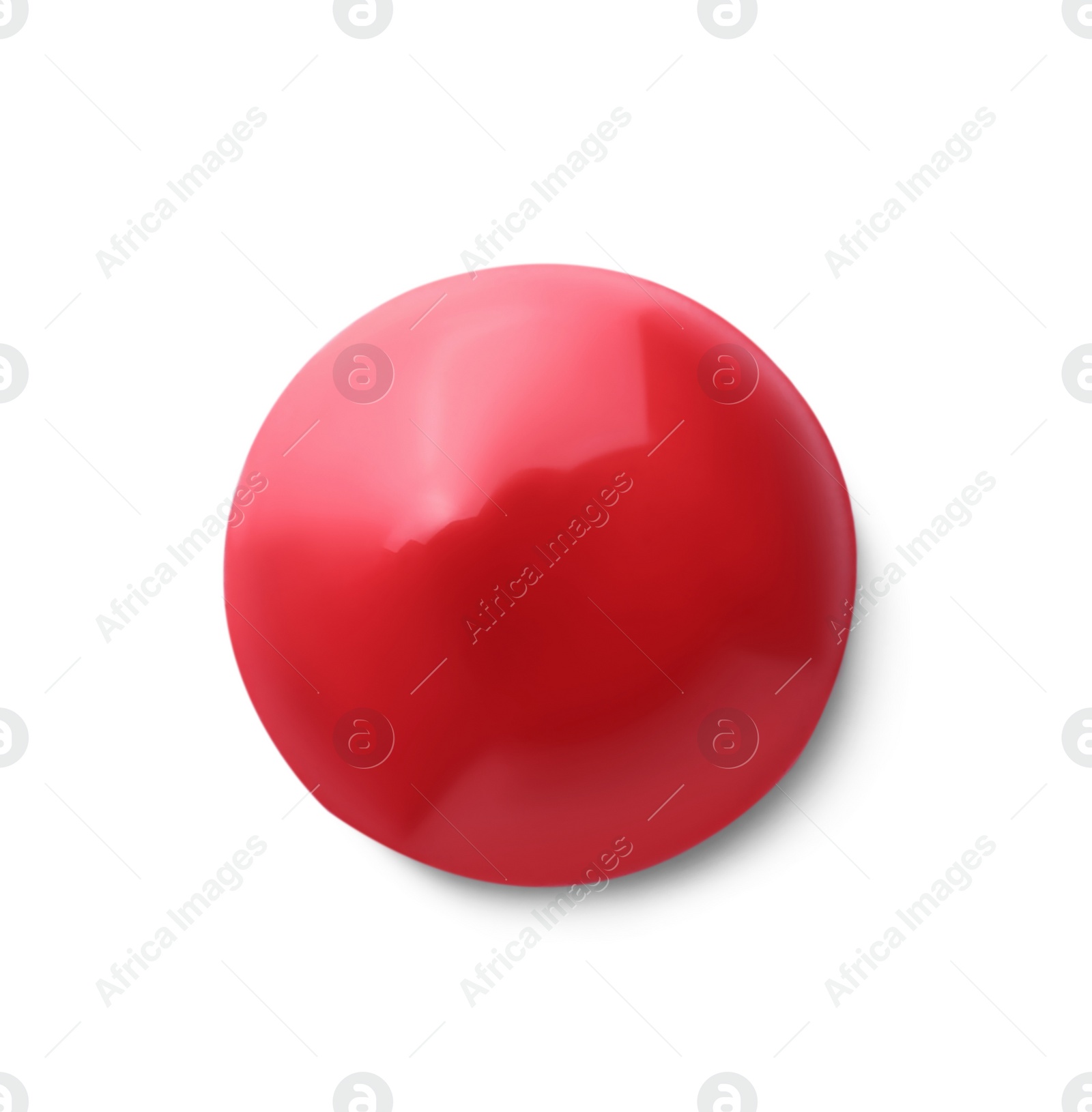 Photo of Sample of red paint on white background, top view