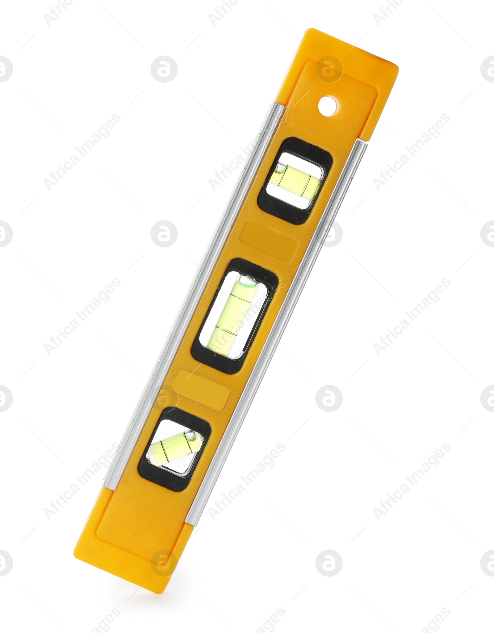 Photo of New building level on white background. Professional construction tool