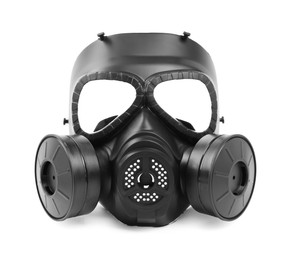 One gas mask isolated on white. Safety equipment