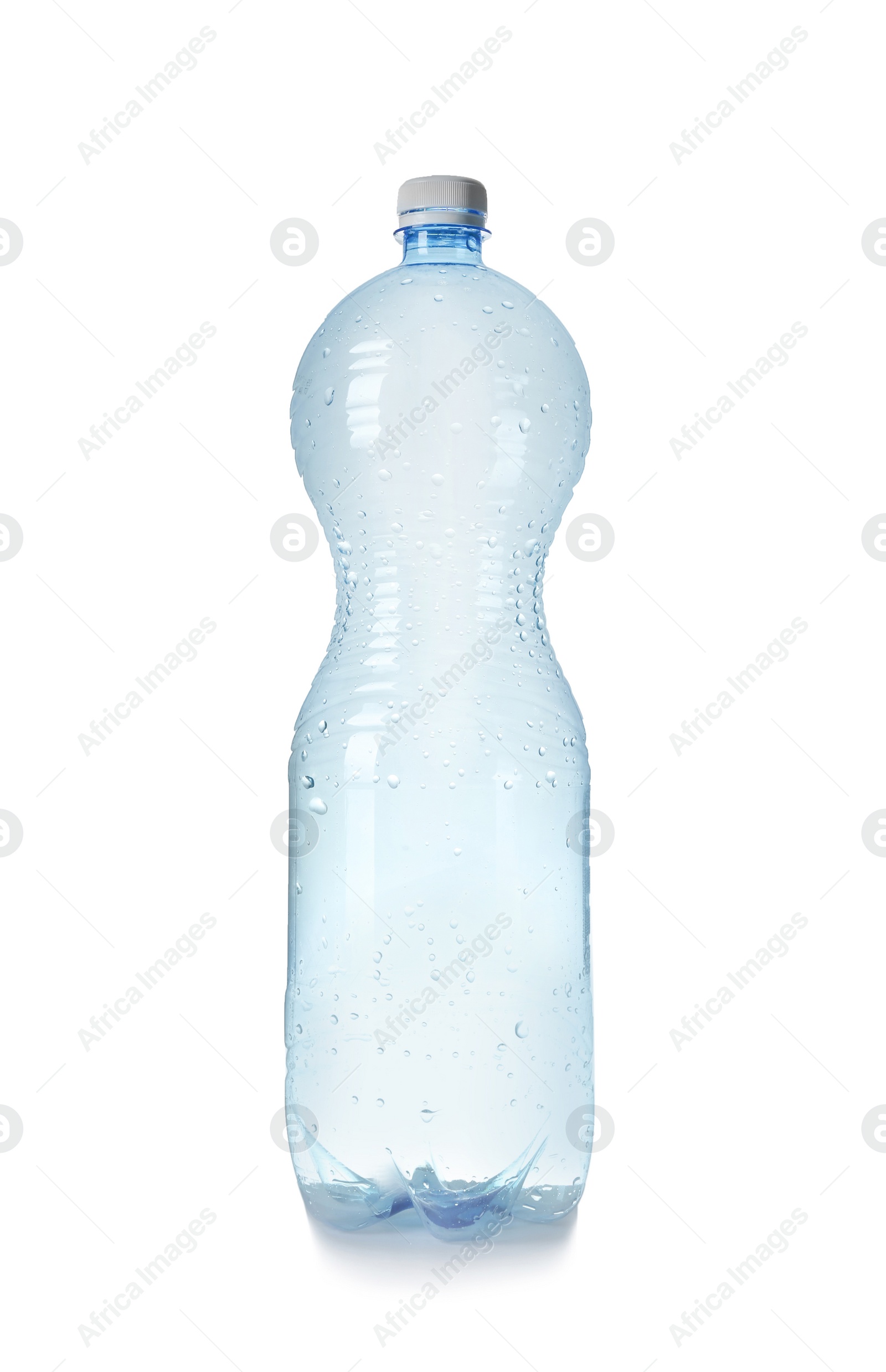 Photo of One plastic bottle on white background. Recycle concept