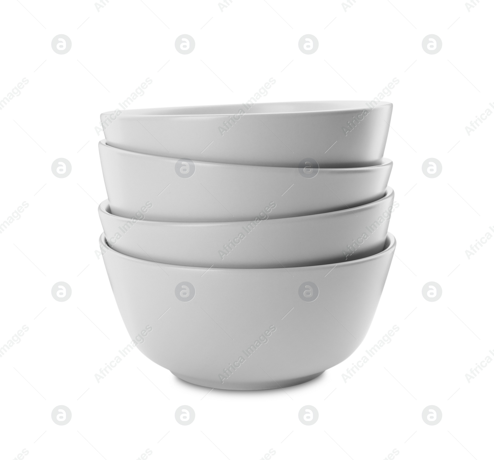 Photo of Clean empty ceramic bowls on white background