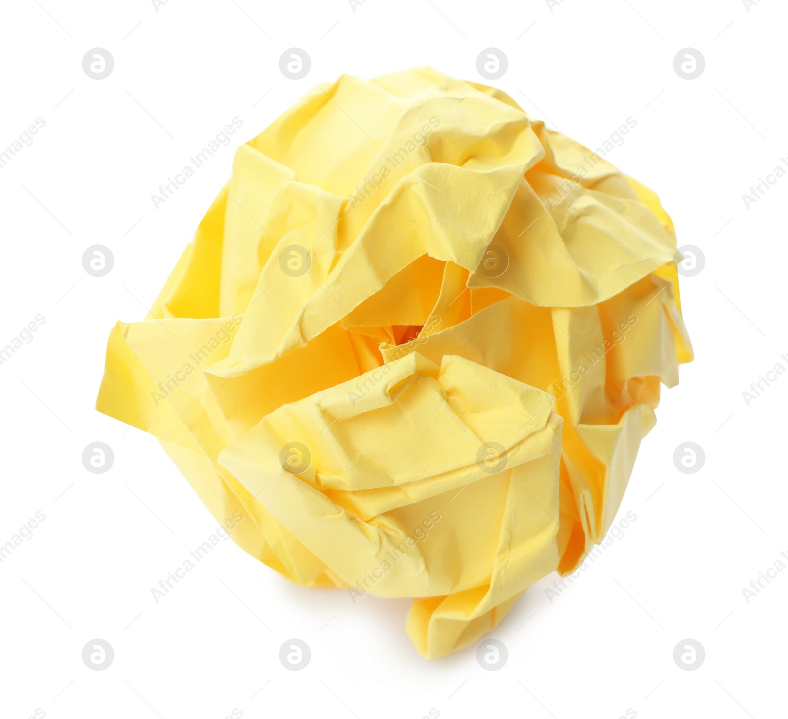 Photo of Color crumpled sheet of paper isolated on white