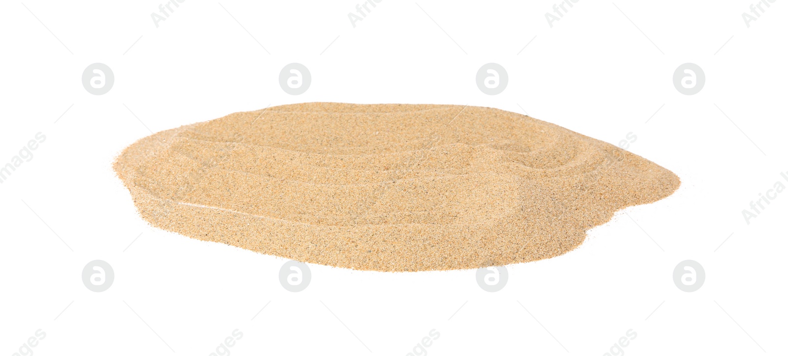 Photo of Pile of dry beach sand isolated on white