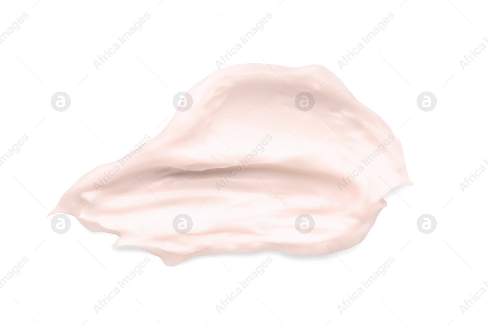 Photo of Sample of face cream on white background, top view