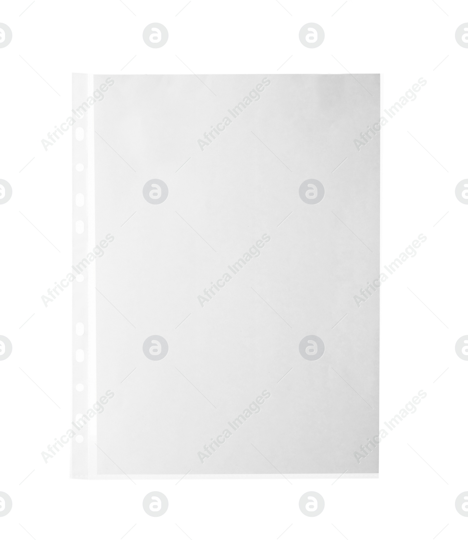 Photo of Punched pocket with paper sheet isolated on white