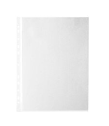 Punched pocket with paper sheet isolated on white