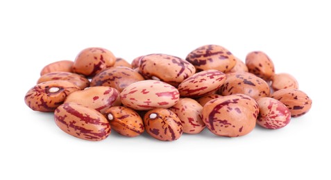 Many raw kidney beans isolated on white