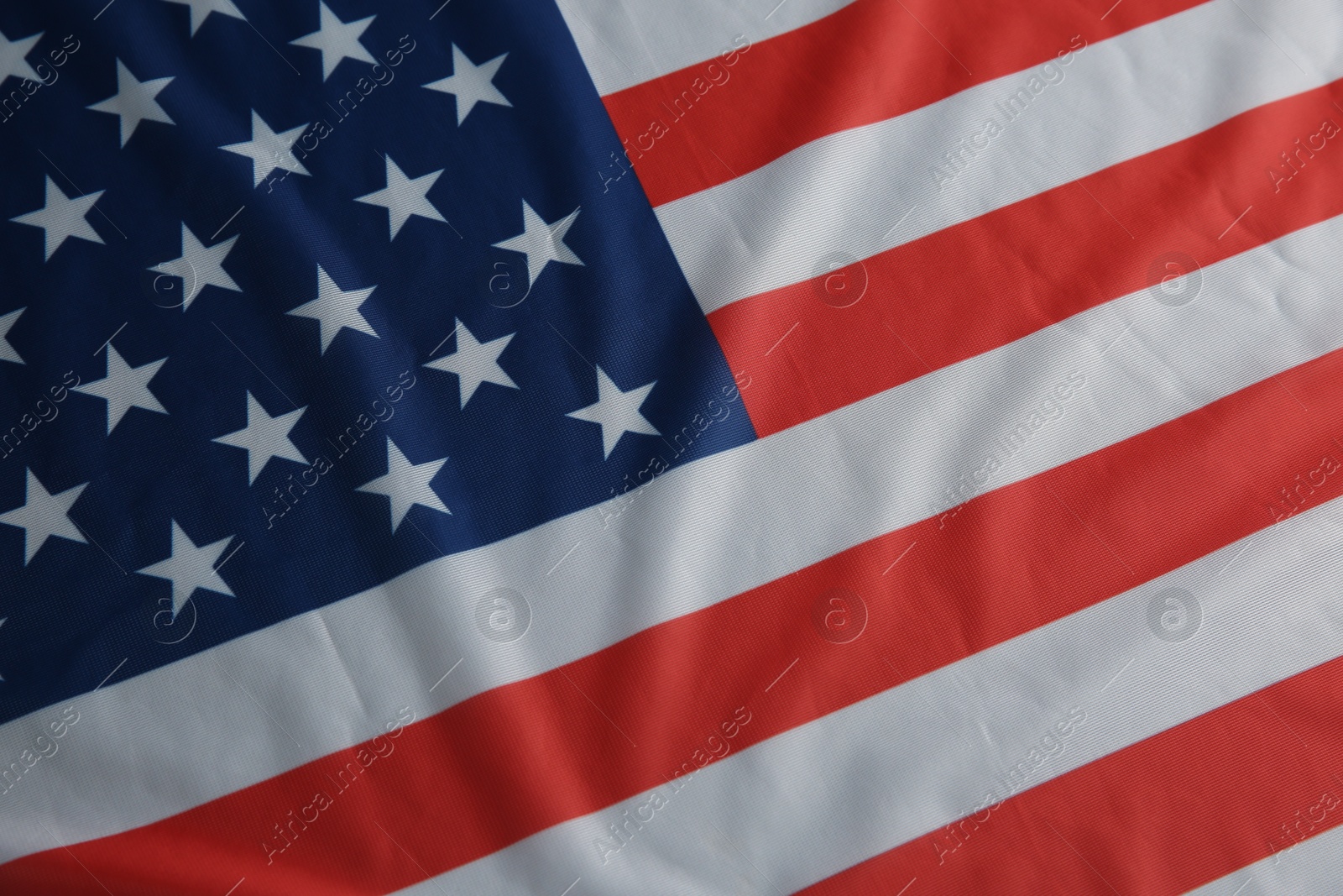 Photo of Flag of USA as background, top view