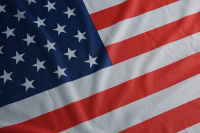 Photo of Flag of USA as background, top view