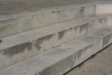 Photo of View of empty concrete stairs outdoors, closeup