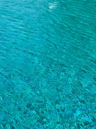 Photo of Clear water in outdoor swimming pool on sunny day