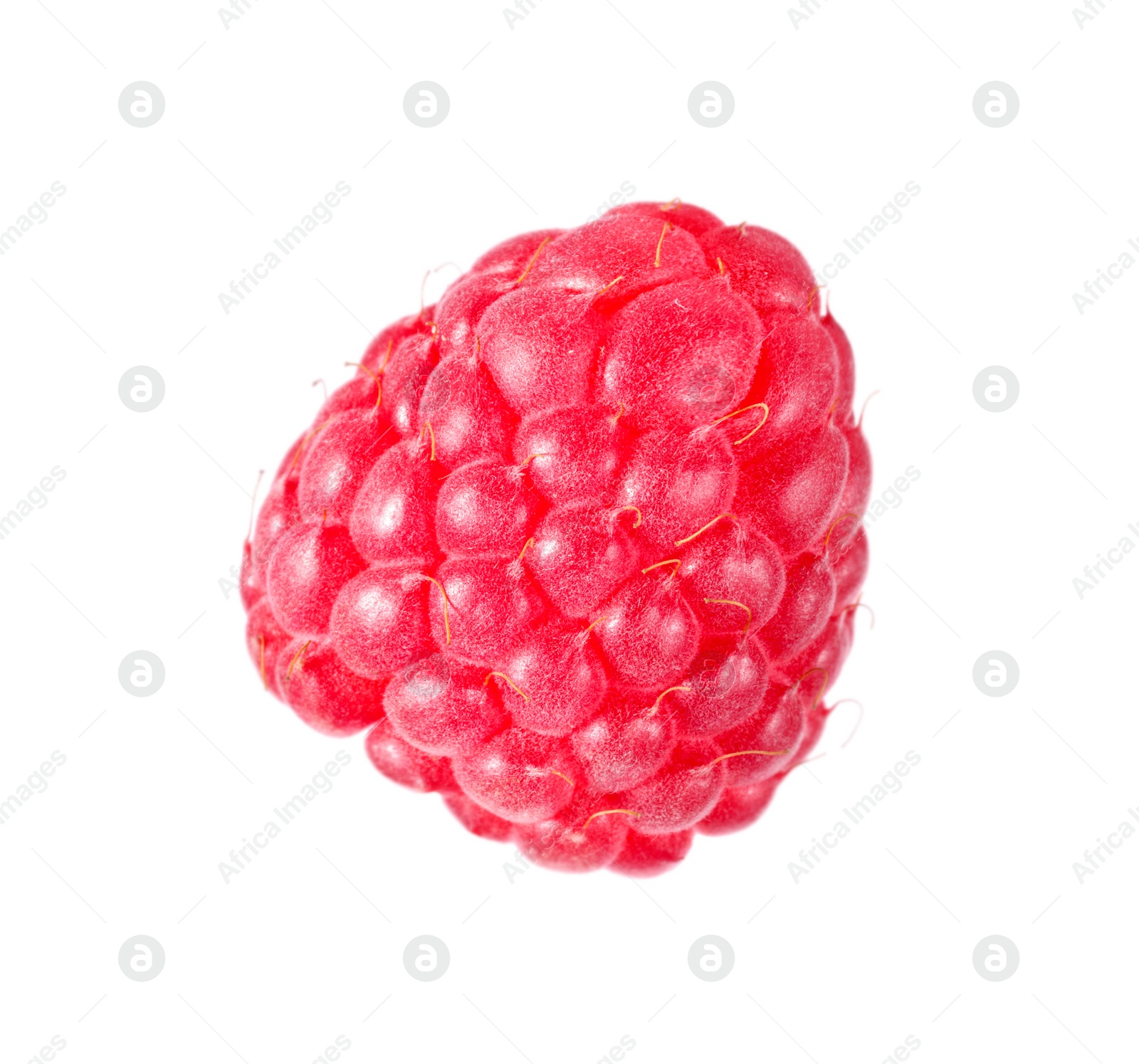 Photo of One tasty ripe raspberry isolated on white