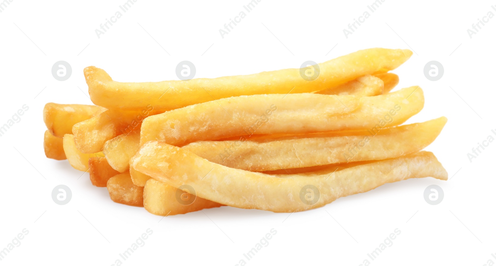 Photo of Delicious fresh french fries on white background