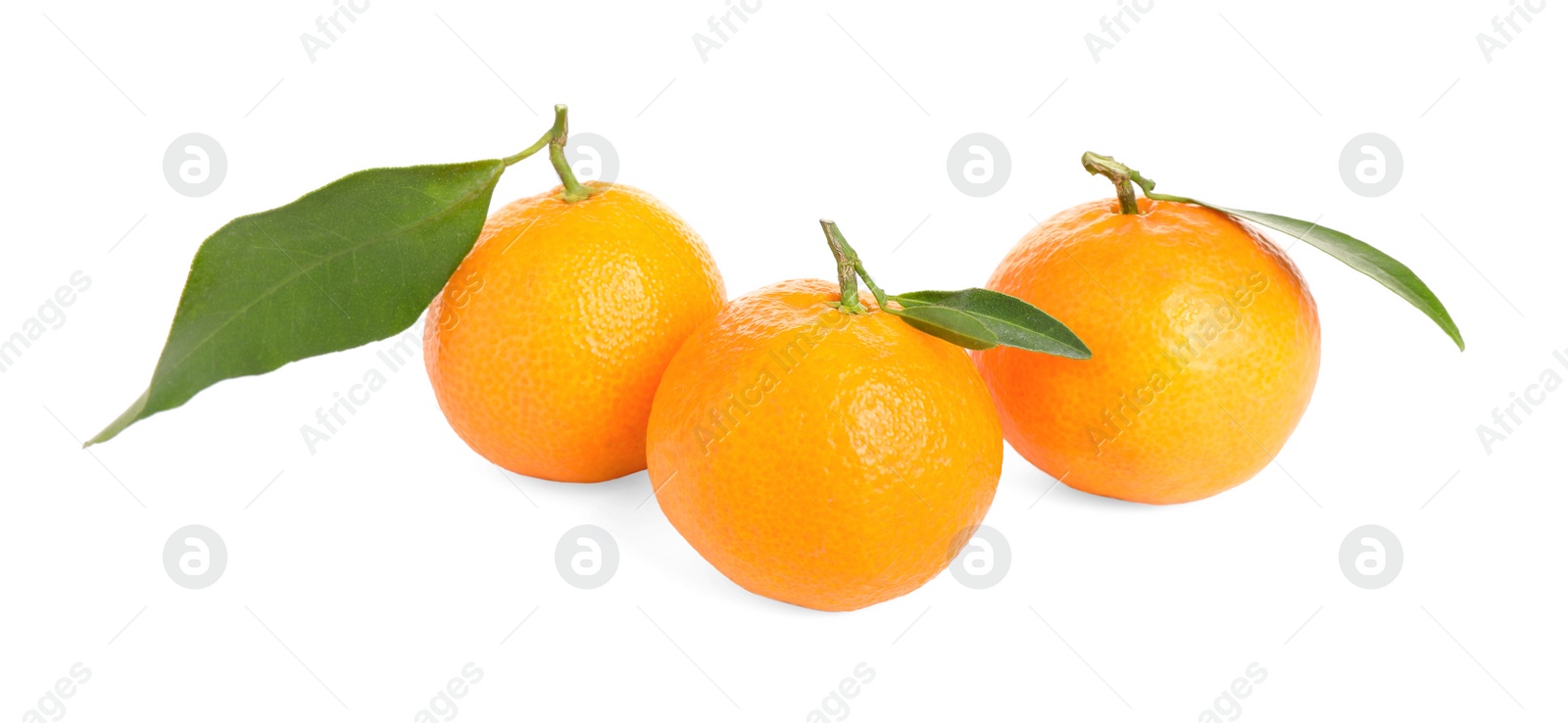 Photo of Fresh ripe juicy tangerines isolated on white