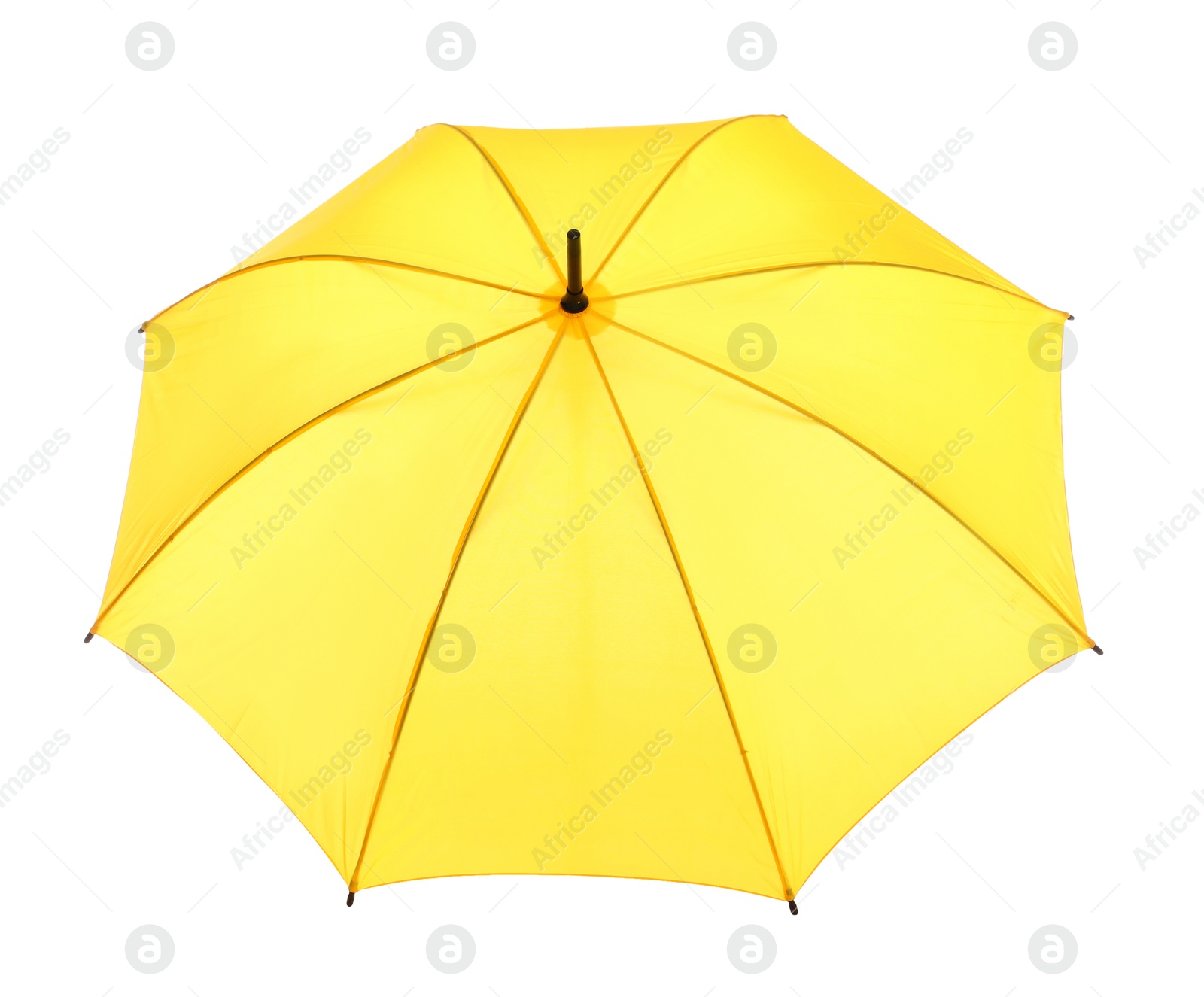 Photo of Beautiful open umbrella on white background