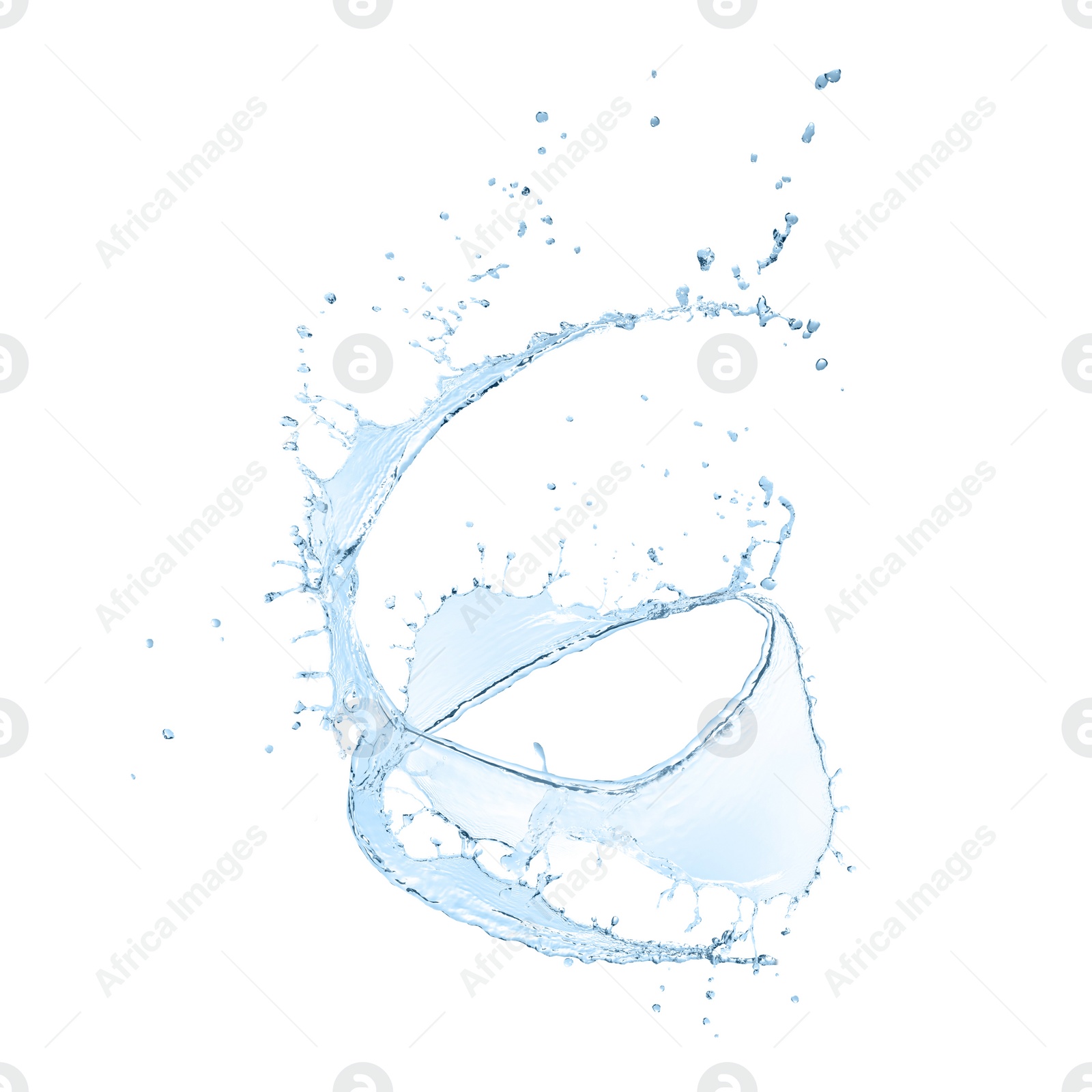 Illustration of Splash of fresh water in shape of spiral isolated on white