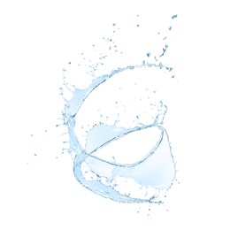 Illustration of Splash of fresh water in shape of spiral isolated on white