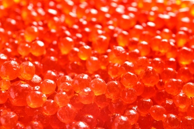 Photo of Delicious red caviar, closeup