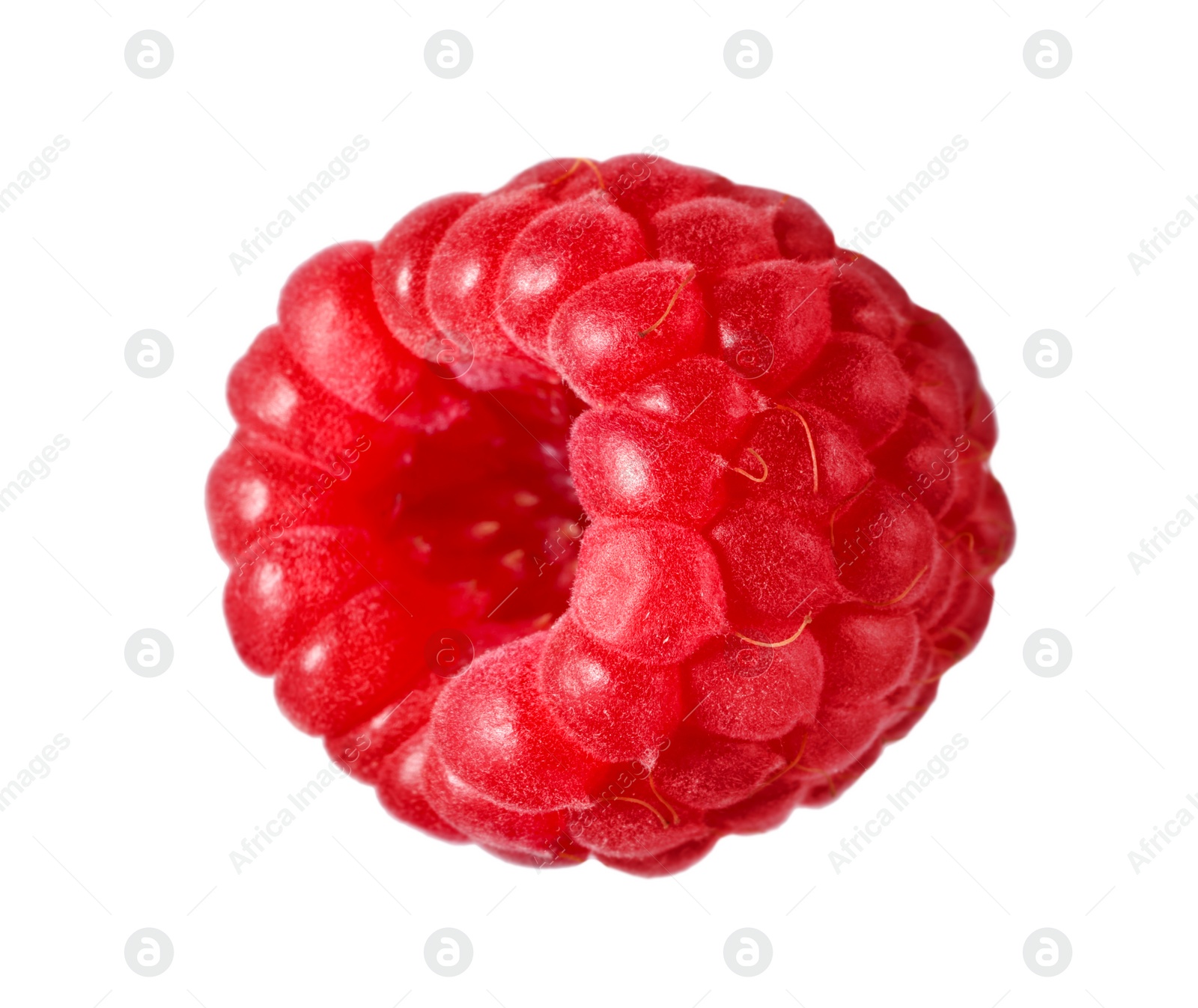 Photo of One tasty ripe raspberry isolated on white