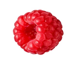 Photo of One tasty ripe raspberry isolated on white