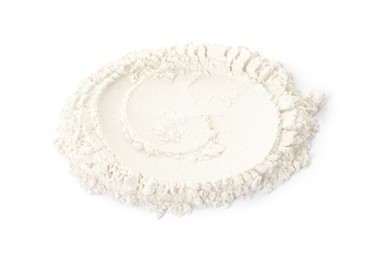 Photo of Baking powder isolated on white. Cooking ingredient